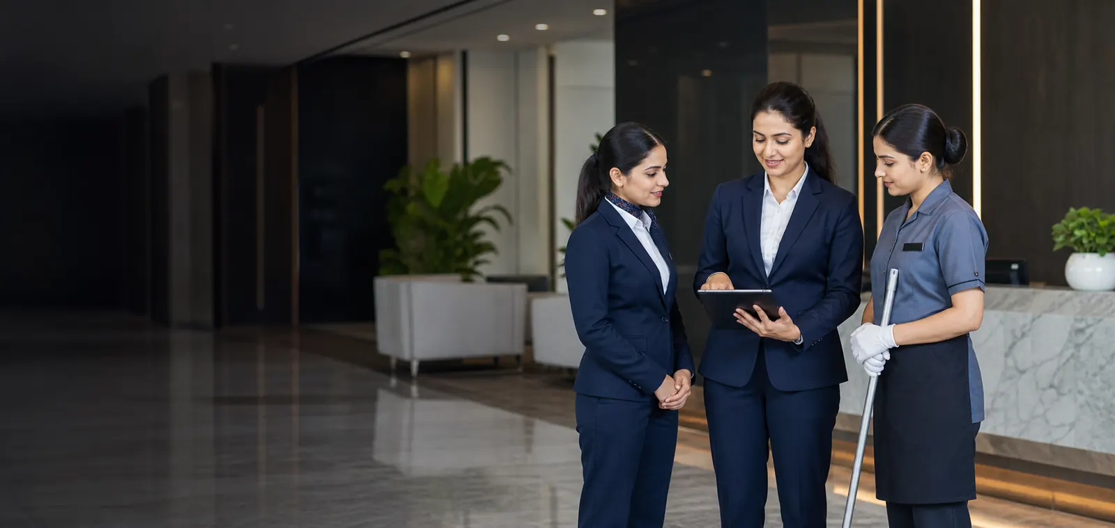 Commercial housekeeping team
